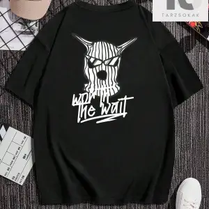 Goth Erkek Örümcek Baskı Ve Harf Grafik Kısa Kollu Tişört