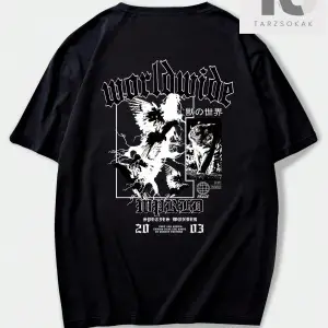 Goth Erkek Slogan Baskılı Yuvarlak Yaka T-Shirt