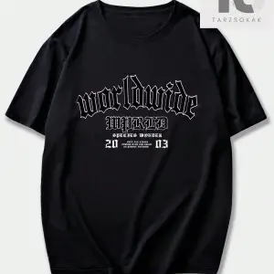 Goth Erkek Slogan Baskılı Yuvarlak Yaka T-Shirt