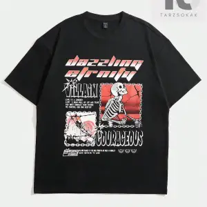 Goth Erkek Sloganlı ve Grafik Baskılı Tişört