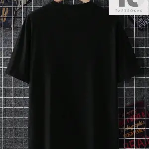 Goth Erkek Sloganlı ve İskelet Baskılı Tişört