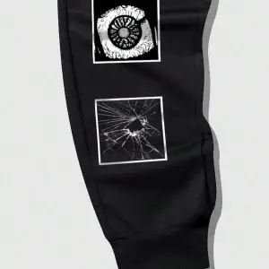 Goth Guys Slogan & Skull & Spider Graphic Drawstring Waist Eşofman Altı