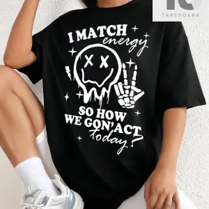 Goth Kedi Baskılı Büyük Boy Tişört