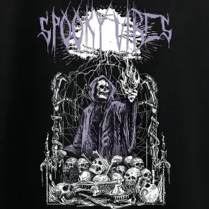 Goth Letter & Skull Print Sweatshirt Siyah