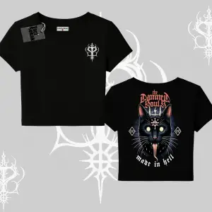 Gothic Cat Made in Hell Baskılı Sweatshirt Babby Tee Tshirt