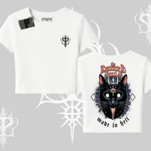 Gothic Cat Made in Hell Baskılı Sweatshirt Babby Tee Tshirt