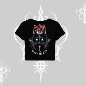 Gothic Cat Made in Hell Baskılı Sweatshirt Babby Tee Tshirt