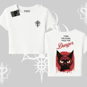 Gotik Kedi Arka Baskılı Babby Tee Tshirt