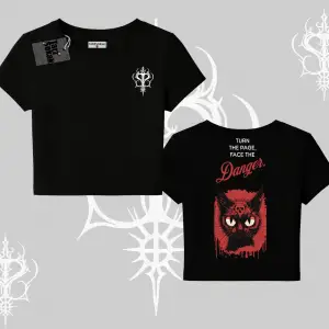 Gotik Kedi Arka Baskılı Babby Tee Tshirt