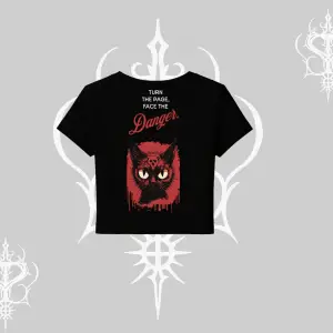 Gotik Kedi Arka Baskılı Babby Tee Tshirt