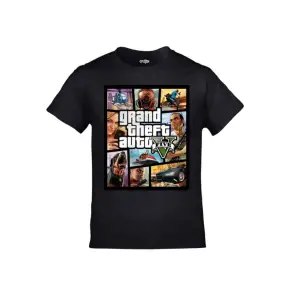 Grand Theft Auto Five Baskılı Gta Oyun Siyah Çocuk