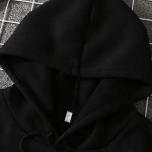 Graphic Print Kangaroo Pocket Drawstring Hoodie Siyah