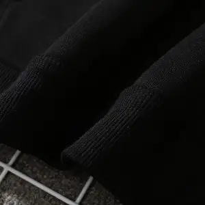 Graphic Print Kangaroo Pocket Drawstring Hoodie Siyah