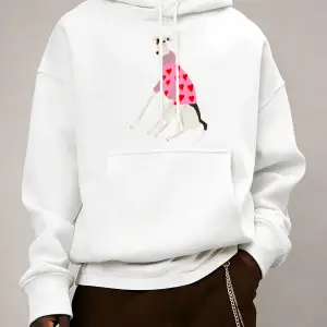 Greyhound Kazak Giyen Baskı Erkekler Sonbahar Sıcak Polar Kapüşonlular Gevşek Yumuşak Uzun Ko