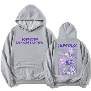 Gri KPop Demon Hunters Saja Boys Derpy TigerModa Film Baskıl
