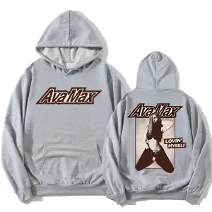 Gri Lovin Myself Hoodie Ava Max Tıklamayın Oyun Albümü l