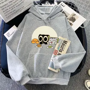 Gri Luo Xiao Hei Kedi Karikatür Kawaii