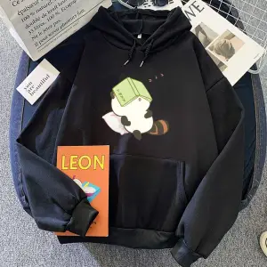 Gri Rakun Çalışması Uyku Grafik Kawaii KarikatürKız Rahat