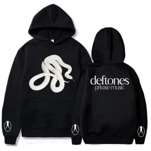 Gri Unisex Özel Müzik Yılan Hoodie Band Deftones Grafik Sonbahar Rahat Uzun
