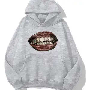 Grillz oversize sweatshirt gri