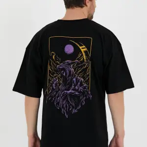 Grim Reaper Siyah Oversize Unisex T-shirt