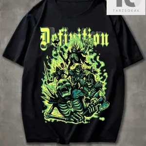 Grunge Punk Erkek İskelet Grafikli Tişört