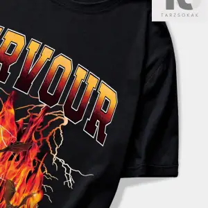 Grunge Punk Erkek Mektup Ateş Grafikli Tişört