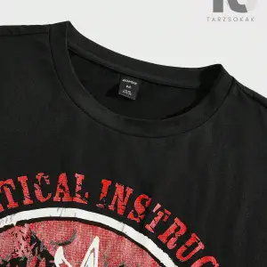 Grunge Punk Erkek Mektup Grafikli Tişört