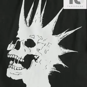 Grunge Punk Erkek Pamuk Kafatası Baskı Tişört