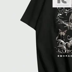 Grunge Punk Kafatası Baskılı Erkek Günlük Yuvarlak Yaka Tişört