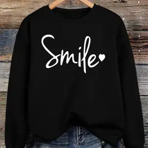 Gülümsemeli Bir Aşk Yaratın Aşkın Işığını Yaratın Sweatshirt Kadın Bol Spor Kapüşonlu Üstler