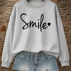 Gülümsemeli Bir Aşk Yaratın Aşkın Işığını Yaratın Sweatshirt Kadın Bol Spor Kapüşonlu Üstler