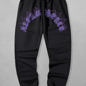 Guys Letter Fire Graphic Drawstring Eşofman Altı