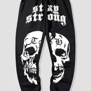 Guys Letter Skull Graphic Drawstring Waist Eşofman Altı