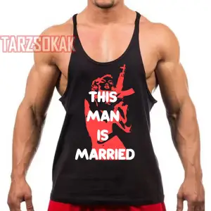 Gym Tank Top Fitness Sporcu Atleti BU ADAM EVLİ