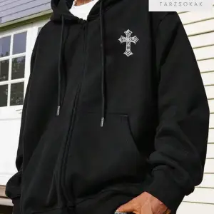 Haç Sembol Sweatshirt Fermuarlı Hırka