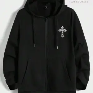 Haç Sembol Sweatshirt Fermuarlı Hırka