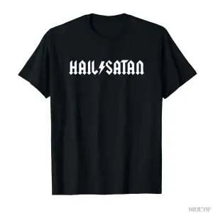 Hail Satan Rock Star T-shirt Erkekler Kadınlar Için % 100% Pamuk T Shirt Kısa Kollu Üstler 01