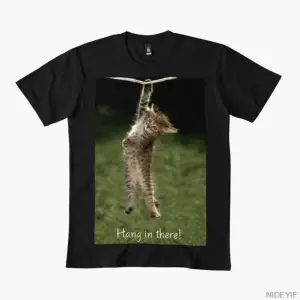 Hang In There Kitty – Roaring Kitty GME Meme Motivation GME T-shirt Erkekler Kadınlar için %1
