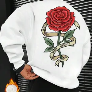 Harajuka Sokak Çiçek Desenli Kazak Beyaz