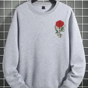 Harajuka Sokak Çiçek Desenli Kazak Beyaz