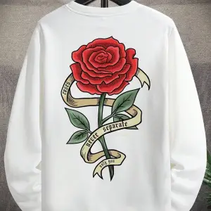 Harajuka Sokak Çiçek Desenli Kazak Beyaz