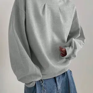 Harajuka Sokakt Manfinity Hypemode Katı Damla Omuz Kazak Gri