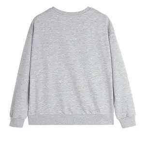 Harfli Grafik Düşük Omuz Oversize Sweat Gri