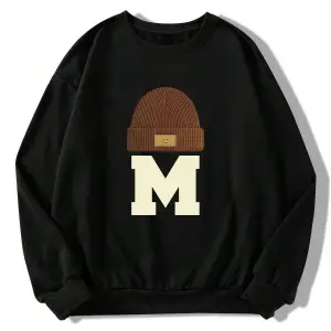 Harfli Grafik Düşük Omuz Oversize Sweat Gri