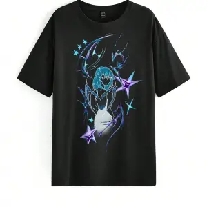 Harfli Grafik Düşük Omuz Oversize Tişört