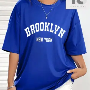 Harfli Grafik Düşük Omuzlu Tişört