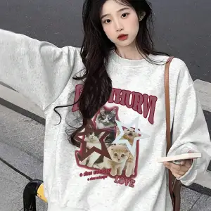 Harfli Grafik Düşük Sweat Beyaz