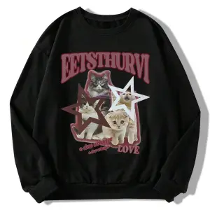 Harfli Grafik Düşük Sweat Beyaz