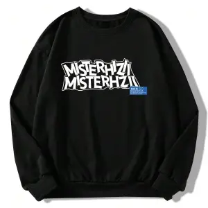 Harfli Grafik Düşük Sweat Siyah